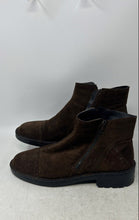 Load image into Gallery viewer, Eric Michael Womens Brown Suede Almond Toe Side Zip Ankle Booties Size 40
