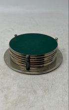 Load image into Gallery viewer, Lot Of 6 Pcs Assorted Silver-Tone And Green Lining Drink Coasters
