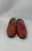 Load image into Gallery viewer, Sam Edelman Womens Orange Croc Embossed Horsebit Slip-On Loafer Shoes Size 8M
