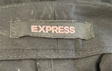 Load image into Gallery viewer, Express Womens Black Flat Front Stretch Pockets Straight Leg Ankle Pants Size 4
