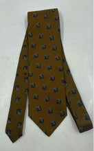 Load image into Gallery viewer, Giorgio Armani Cravatte Mens Brown Geometric Print Silk Designer Tie
