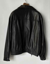 Load image into Gallery viewer, Roundtree &amp; Yorke Mens Brown Leather Long Sleeve Full-Zip Bomber Jacket Size XL
