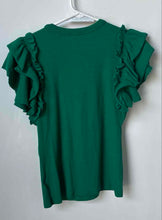 Load image into Gallery viewer, Express Womens Green Short Cap Sleeve Round Neck Pullover Blouse Top Size Medium
