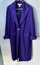 Load image into Gallery viewer, Allison Woods Womens Purple Notch Collar Long Length Trench Coat Size 22W

