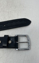 Load image into Gallery viewer, Unbranded Mens Black Engraved Leather Adjustable Dress Belt Size 42
