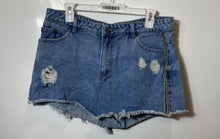 Load image into Gallery viewer, Karl Lagerfeld Womens Blue Denim Distressed Pockets Cut-Off Shorts Size 14
