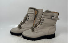 Load image into Gallery viewer, Franco Sarto Womens Canon Beige Leather Faux Fur Lace-Up Combat Boots Size 7M
