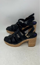 Load image into Gallery viewer, Michael Kors Womens Black Leather Block Heel Platform Strappy Sandals Size 8.5M
