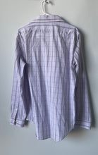 Load image into Gallery viewer, Calvin Klein Mens Purple And White Plaid Slim Fit Long Sleeves Dress Shirt Sz 16
