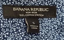 Load image into Gallery viewer, Banana Republic Mens Blue White Printed Cotton Long Sleeve Button-Up Shirt Sz S
