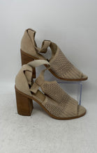Load image into Gallery viewer, Marc Fisher Womens Vixen Beige Peep Toe High Block Ankle Strap Heels Size 9.5M
