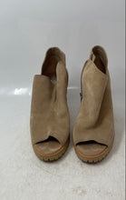 Load image into Gallery viewer, Vince Camuto Womens Brown Suede Peep Toe Block Heel Ankle Bootie Size 7.5M
