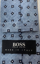 Load image into Gallery viewer, Hugo Boss Mens Blue Printed Cotton Keeper Loop Adjustable Designer Tie
