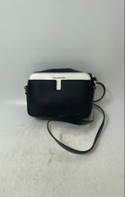 Load image into Gallery viewer, Tahari Womens Black White Pebbled Leather Adjustable Strap Crossbody Bag
