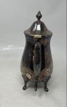 Load image into Gallery viewer, Silver Color Ornate Footed Collectible Victorian Coffee Teapot With Lid
