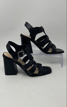 Load image into Gallery viewer, Marc Fisher Womens Fynlee Black Leather Block Heel Strappy Sandals Size 8M
