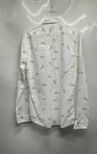 Load image into Gallery viewer, Hugo Boss Mens White Printed Collared Long Sleeve Button-Up Shirt Size L
