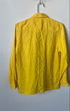 Load image into Gallery viewer, Liz Claiborne Womens Yellow Linen Long Sleeve Button-Up Shirt Size 6 Petite
