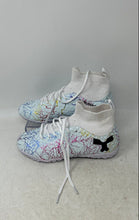 Load image into Gallery viewer, Jiebuniao Kids White Light Blue High Top Lace-Up Soccer Shoes Size EUR 35
