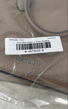 Load image into Gallery viewer, Nine West Womens Brown Monogram Embossed Shoulder Strap Satchel Handbag
