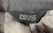 Load image into Gallery viewer, Pavone Mens Dark Gray Striped Long Sleeve Notch Lapel Three-Button Blazer Sz 40S
