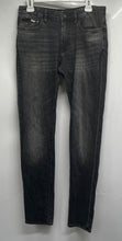 Load image into Gallery viewer, Armani Exchange Mens J22 Black Denim Dark Wash Tapered Leg Jeans Size 30
