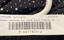 Load image into Gallery viewer, Armani Exchange Boys Black Printed Short Sleeve Collared Golf Polo Shirt Size S
