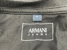 Load image into Gallery viewer, Authentic Armani Jeans Mens Black White Colorblock Cotton Graphic T-Shirt Size M
