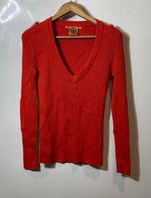 Load image into Gallery viewer, Authentic Tory Burch Womens Orange Knitted Long Sleeve Pullover Sweater Size S
