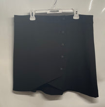 Load image into Gallery viewer, Express Womens Black Asymmetrical Hem Wrap-Style Button Front Mini Skirt Size 18
