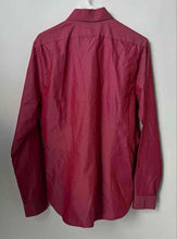Load image into Gallery viewer, Express Mens Red Spread Collar Chest Pocket Long Sleeve Dress Shirt Size Medium

