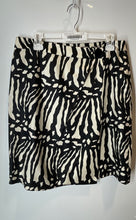 Load image into Gallery viewer, Ann Taylor Womens Black Beige Abstract Print Flap Front Short Wrap Skirt Size 10

