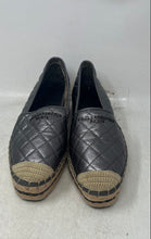 Load image into Gallery viewer, Karl Lagerfeld Womens Dalia Silver Leather Quilted Platform Espadrille Flats 9M
