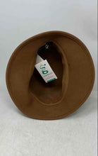 Load image into Gallery viewer, Galliano Sorbatti Womens Brown Wool Lightweight With Black Bow Cloche Hat
