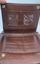 Load image into Gallery viewer, Michelle Ashley Womens Brown Leather Adjustable Strap Flap Over Crossbody Bag
