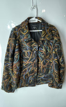 Load image into Gallery viewer, Weavz Womens Multicolor Rope Print Lined Long Sleeve Button Front Jacket Size L
