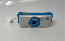 Load image into Gallery viewer, Olympus i Snap White Blue Portable Point &amp; Shoot Film Camera Not Tested
