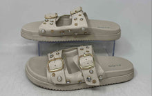 Load image into Gallery viewer, Aldo Womens Beige Open Round Toe Double Buckle Flat Heel Slide Sandals Size 9
