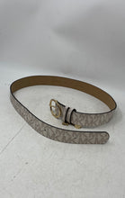 Load image into Gallery viewer, Michael Kors Womens 551802 Beige Signature Print Adjustable Waist Belt Size L
