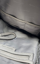 Load image into Gallery viewer, Michael Kors Womens Rhea Gray Pebbled Leather Adjustable Strap Zip Top Backpack
