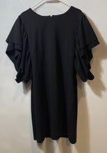 Load image into Gallery viewer, Vince Camuto Womens Black Short Sleeve Crew Neck Back Zip Bodycon Dress Size XL
