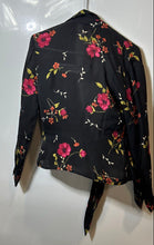 Load image into Gallery viewer, Ann Taylor Womens Black Floral Long Sleeve Tie-Front Wrap Blouse Top Size 4
