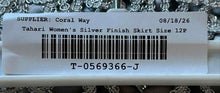 Load image into Gallery viewer, Tahari Womens Silver Finish Beaded Cut-Out Back Zip Mini Skirt Size 12P
