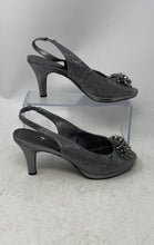 Load image into Gallery viewer, Karen Scott Womens Breena Gray Beaded Embellished Peep Toe Slingback Heels Sz 7
