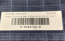 Load image into Gallery viewer, Haggar Clothing Mens Blue Plaid Long Sleeve Regular Fit Button-Up Shirt Size L
