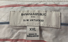Load image into Gallery viewer, Banana Republic Mens White Red &amp; Blue Striped Slim Button-Up Shirt Size XXL
