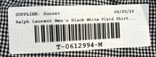 Load image into Gallery viewer, Ralph Lauren Mens Black White Gingham Button-Up Shirt Size Large
