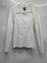 Load image into Gallery viewer, INC International Concepts Womens White Ribbed Long Sleeve Blouse Top Size XS
