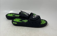 Load image into Gallery viewer, Adidas Mens Reptossage Black Green Slip-On Open Toe Slide Sandals Size 7
