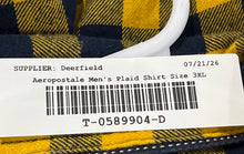 Load image into Gallery viewer, Aeropostale Mens Yellow Black Gingham Flannel Collared Button-Up Shirt Size 3XL
